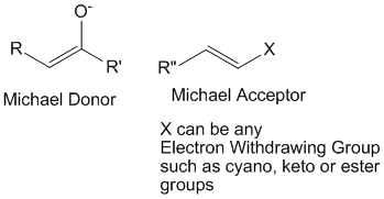 Michal Addition with a michael acceptor and a michael donor - examples of reactants