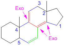 Steroid containing homoannular and heteroannular double bond solution 1 using homoannular core
